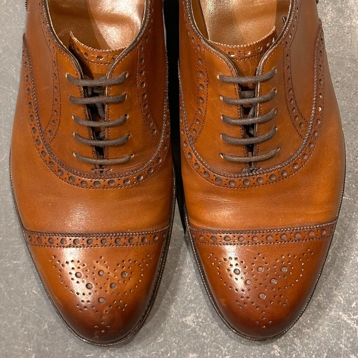 美品【EDWARD GREEN】エドワードグリーン セミブローグ カドガン カーフ ダークオークアンティーク サイズUK6E 202ラスト