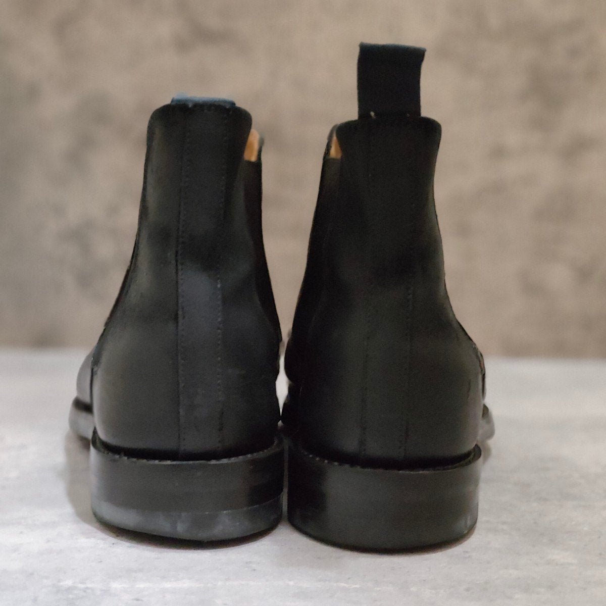 【Crockett & Jones】クロケット＆ジョーンズ チェルシー5 サイドゴアブーツ ラフアウトスエード ブラック サイズUK8E 335ラスト