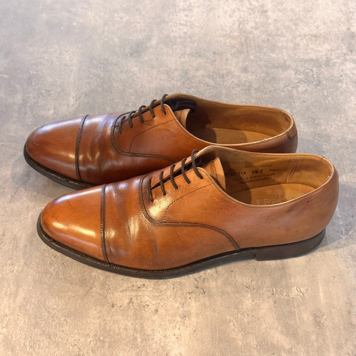 【CROCKETT&JONES】クロケット&ジョーンズ ストレートチップ コノート カーフ ブラウン サイズUK6.5F 236ラスト