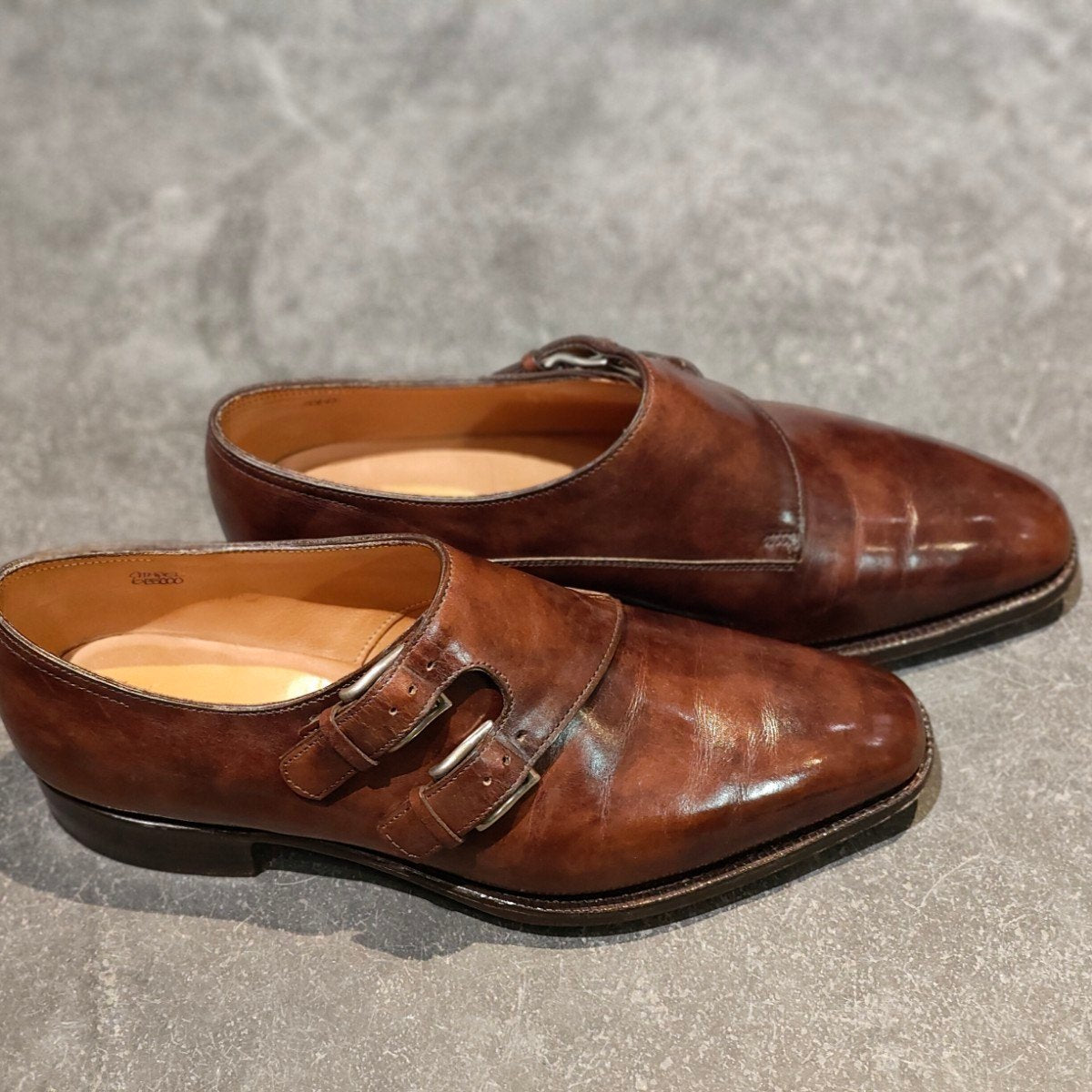【JOHN LOBB】ジョンロブ チャペル ダブルモンク ミュージアムカーフ ブラウン サイズUK6E 8000ラスト
