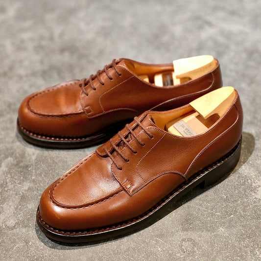 希少 極美品 【J.M.WESTON】ジェイエムウエストン 641 ゴルフ Uチップ ロシアンカーフ タンブラウン サイズ UK5C 31ラスト 参考定価￥209,000-