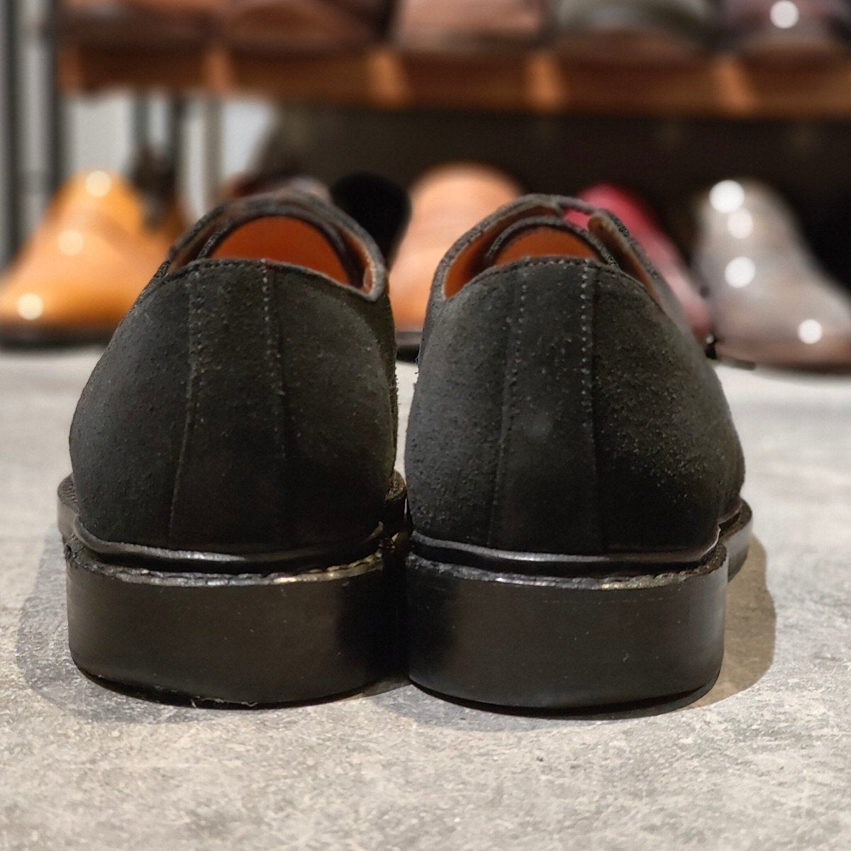 極美品【JALAN SRIWIJAYA】ジャランスリワヤ 99030 Uチップ スエード ブラック サイズUK6.5
