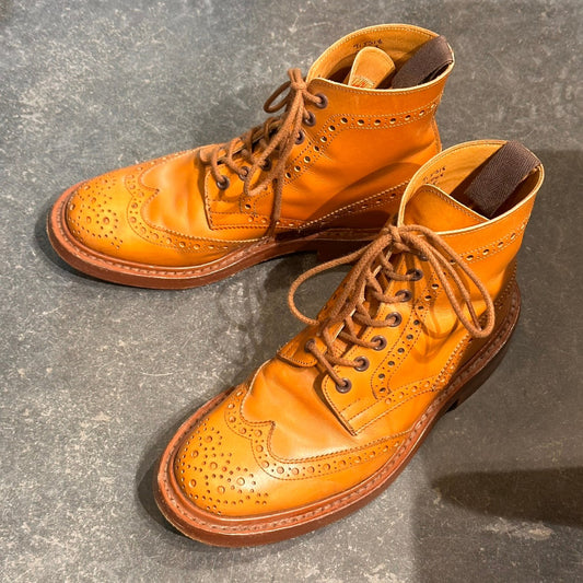 【Tricker`s】トリッカーズ M2508 カントリーブーツ ウイングチップ カーフ ブラウン サイズUK5