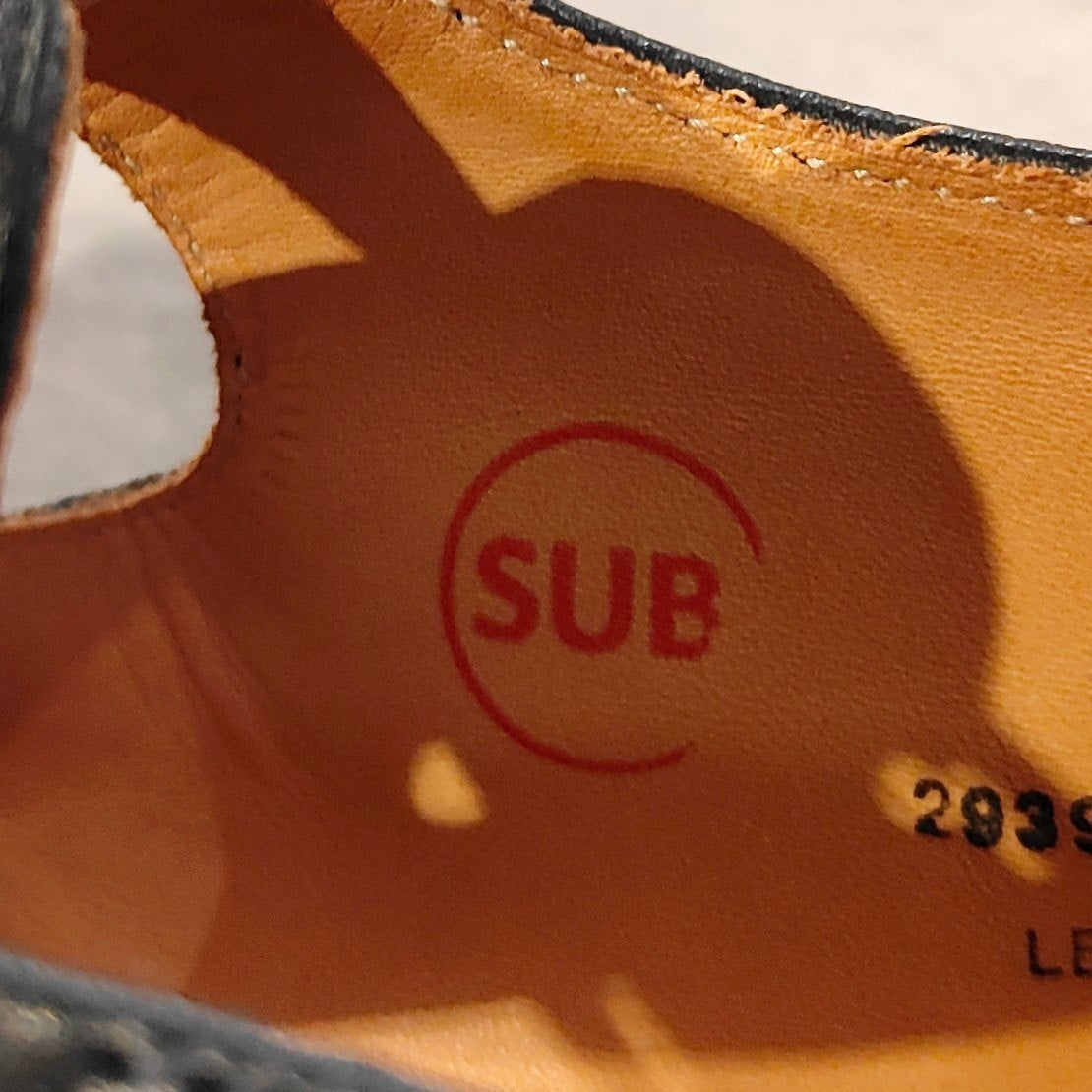 試着程度【クロケット＆ジョーンズ】CROCKETT&JONES フィッシャーマン SUBS グルカサンダル グレインレザー ネイビー サイズUK8E 314ラスト