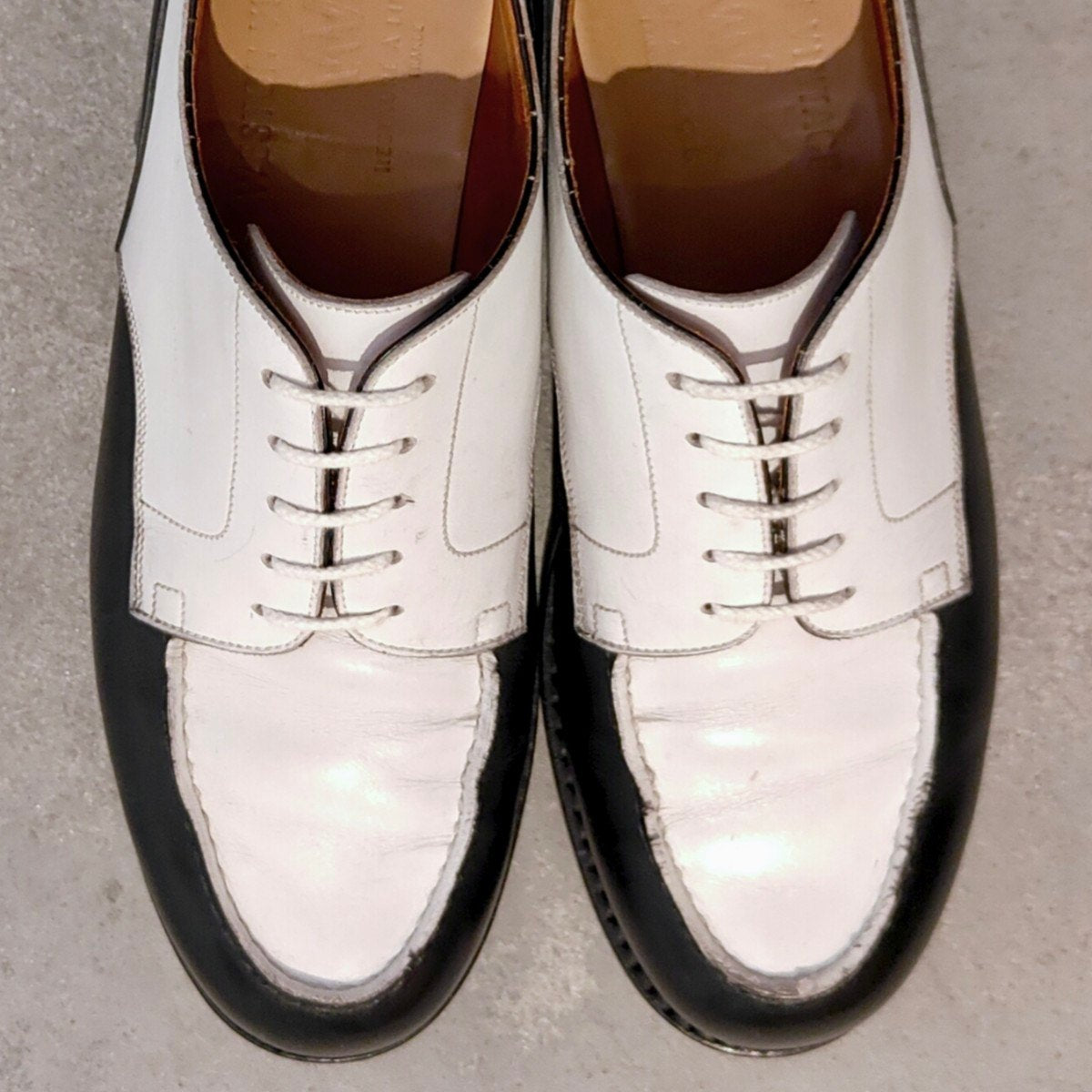 【J.M.WESTON】ジェイエムウエストン ウエストンヴィンテージ 641 ゴルフ Uチップ ボックスカーフ ブラックホワイト サイズ UK8C 31ラスト