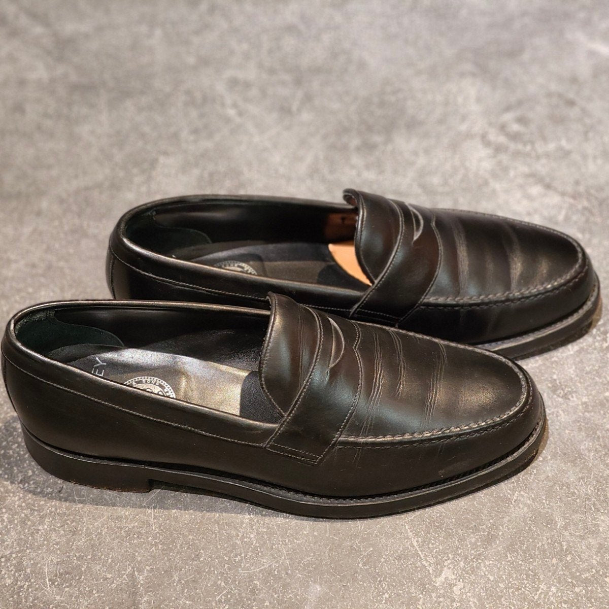 【JOSEPH CHEANEY】ジョセフチーニー ハドソン ペニーローファー カーフ ブラック サイズUK8.5