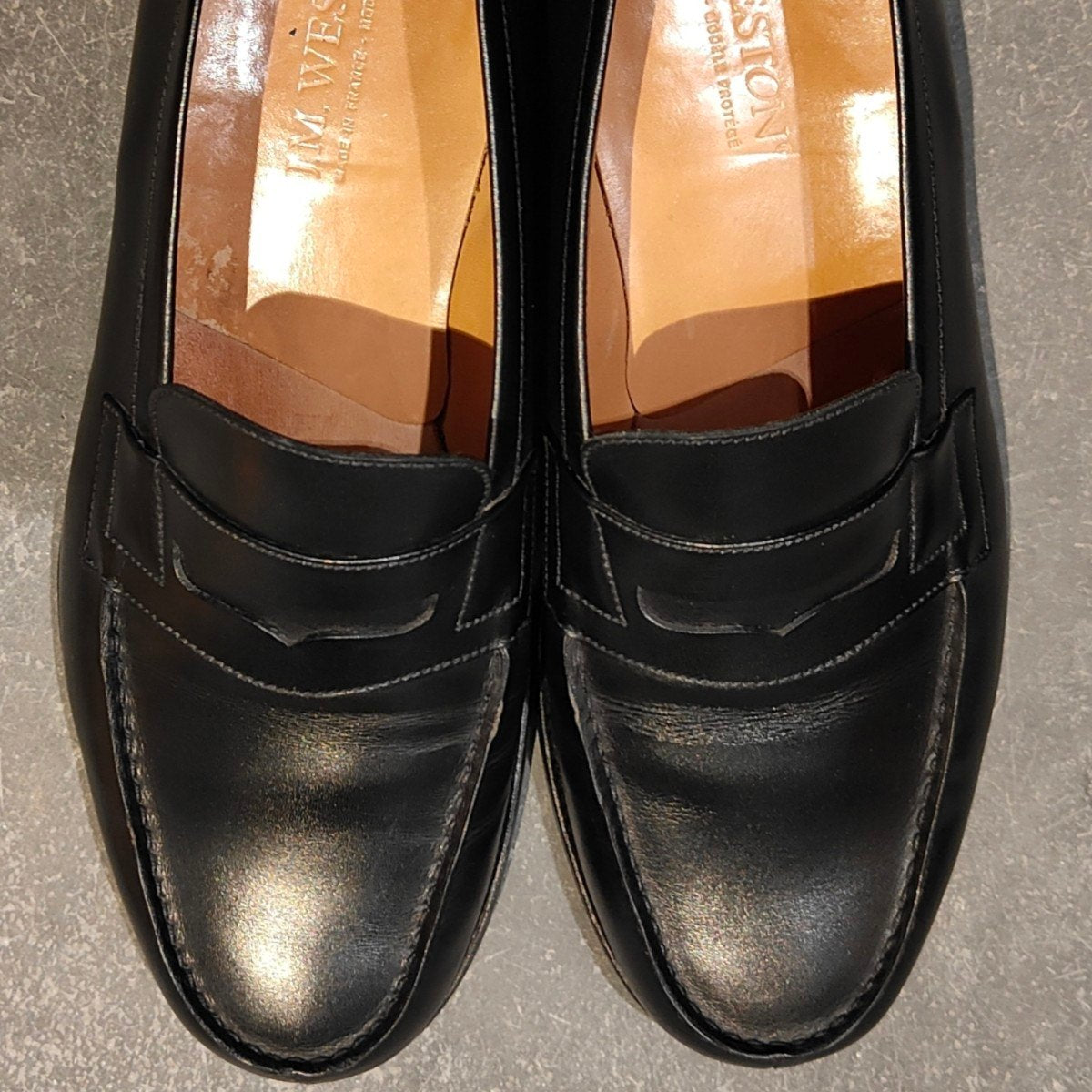 極美品【J.M.WESTON】ジェイエムウエストン 180 シグニチャーローファー ボックスカーフ ブラック サイズUK8E 41ラスト