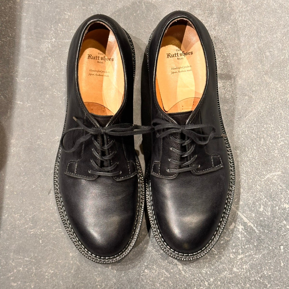 極美品【The Ruttshoes &Co.】ラッドシューズ 109 マイルス プレーントゥ カーフ ブラック サイズUS9 168Mラスト