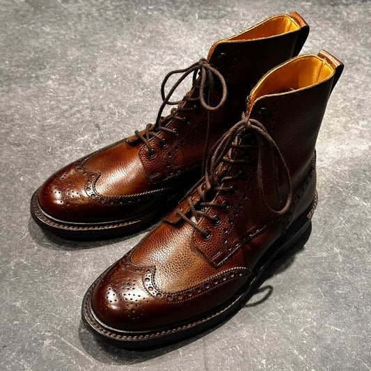 未使用品【クロケット&ジョーンズ】クロケット&ジョーンズ アイラ ブーツ ウイングチップ グレインレザー ブラウン サイズUK7.5E 365ラスト