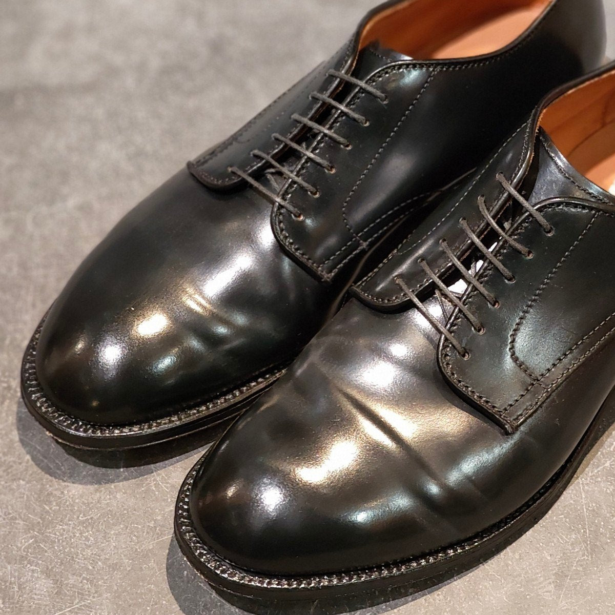 使用数回【ALDEN】オールデン アナトミカ別注  56919 プレーントゥ コードバン ブラック サイズUS9.5E モディファイドラスト