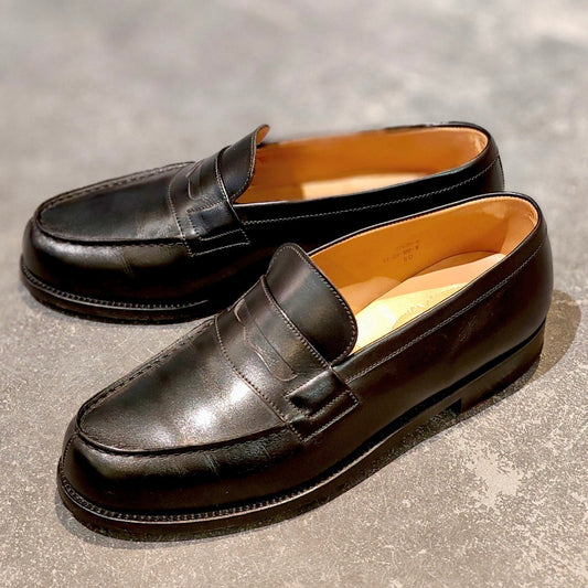 使用数回【J.M.WESTON】ジェイエムウエストン 180 シグニチャーローファー ボックスカーフ ブラック サイズ UK6D 41ラスト 参考定価￥165,000-