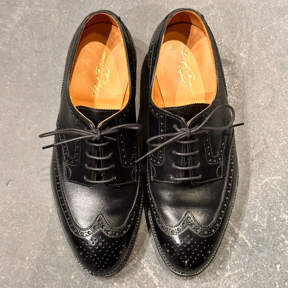 【Lloyd Footwear】ロイドフットウェア スペンサー マスターロイド ウイングチップ カーフ ブラック サイズUK5E