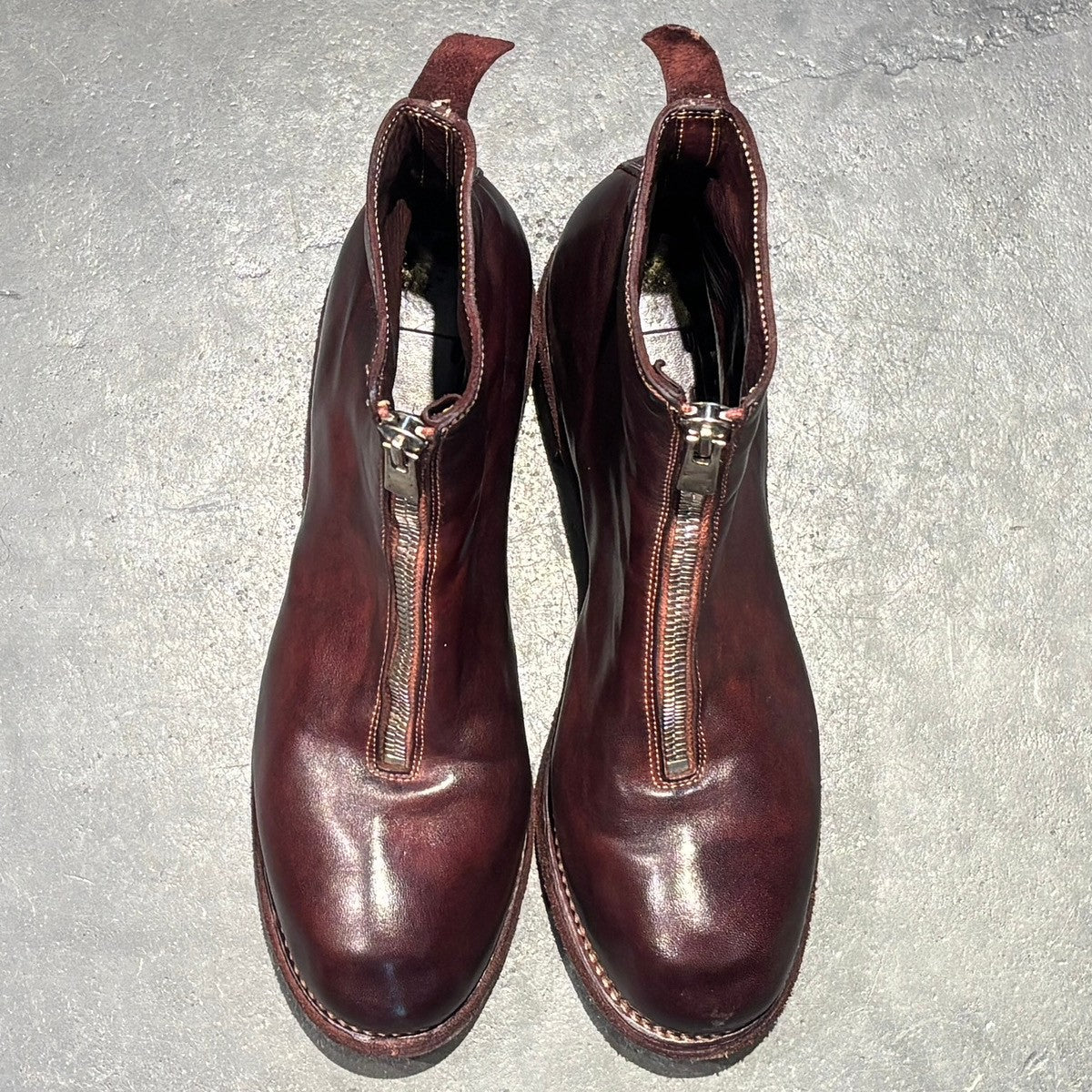 【GUIDI】グイディ レザーブーツ PL1 フロントジップブーツ ブーツ ホースレザー ブラウン サイズ 41