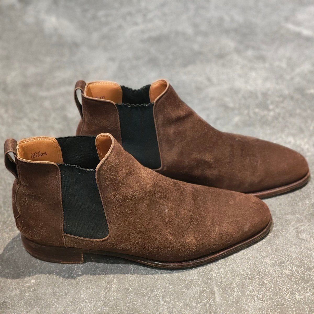 【JOHNLOBB】ジョンロブ チューダー サイドゴアブーツ スエード ブラウン サイズUK6.5E  7000Bラスト