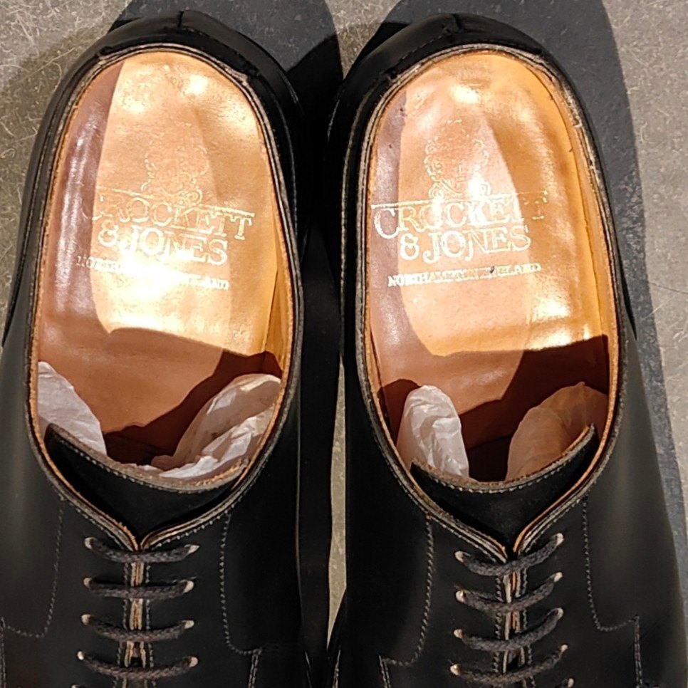 美品【CROCKETT&JONES】クロケットジョーンズ モールトン Uチップ カーフ ブラック サイズUK6E 292ラスト 参考定価￥132,000-