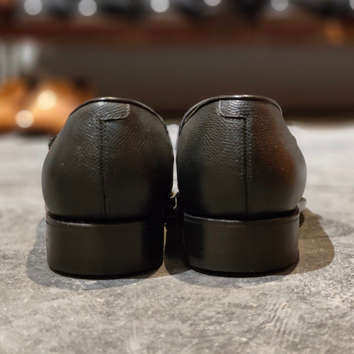 新品未使用【ORIENTAL】オリエンタル 8500 バタフライローファー グレインレザーカーフコンビ ブラックブルー サイズ US7.5