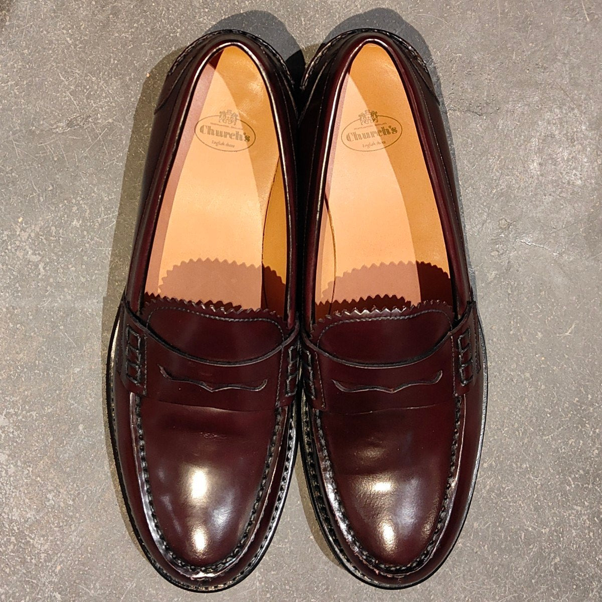 試着程度【Church's】チャーチ サリーR  ローファー ポリッシュドバインダーカーフ バーガンディ レディース サイズ37.5