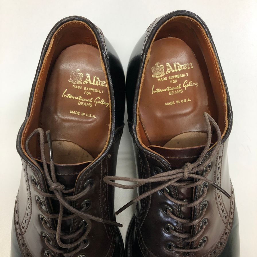 【ALDEN】オールデン 59966 インターナショナルビームズ別注 サドル コードバン ブラックダークバーガンディコンビ モディファイドラスト サイズUS8