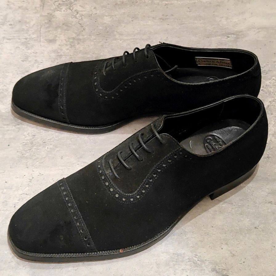 試着程度【CROCKETT&JONES】クロケット＆ジョーンズ  ポールスミス別注 パンチドキャップトゥ アデレード スエード ブラック サイズUK7E