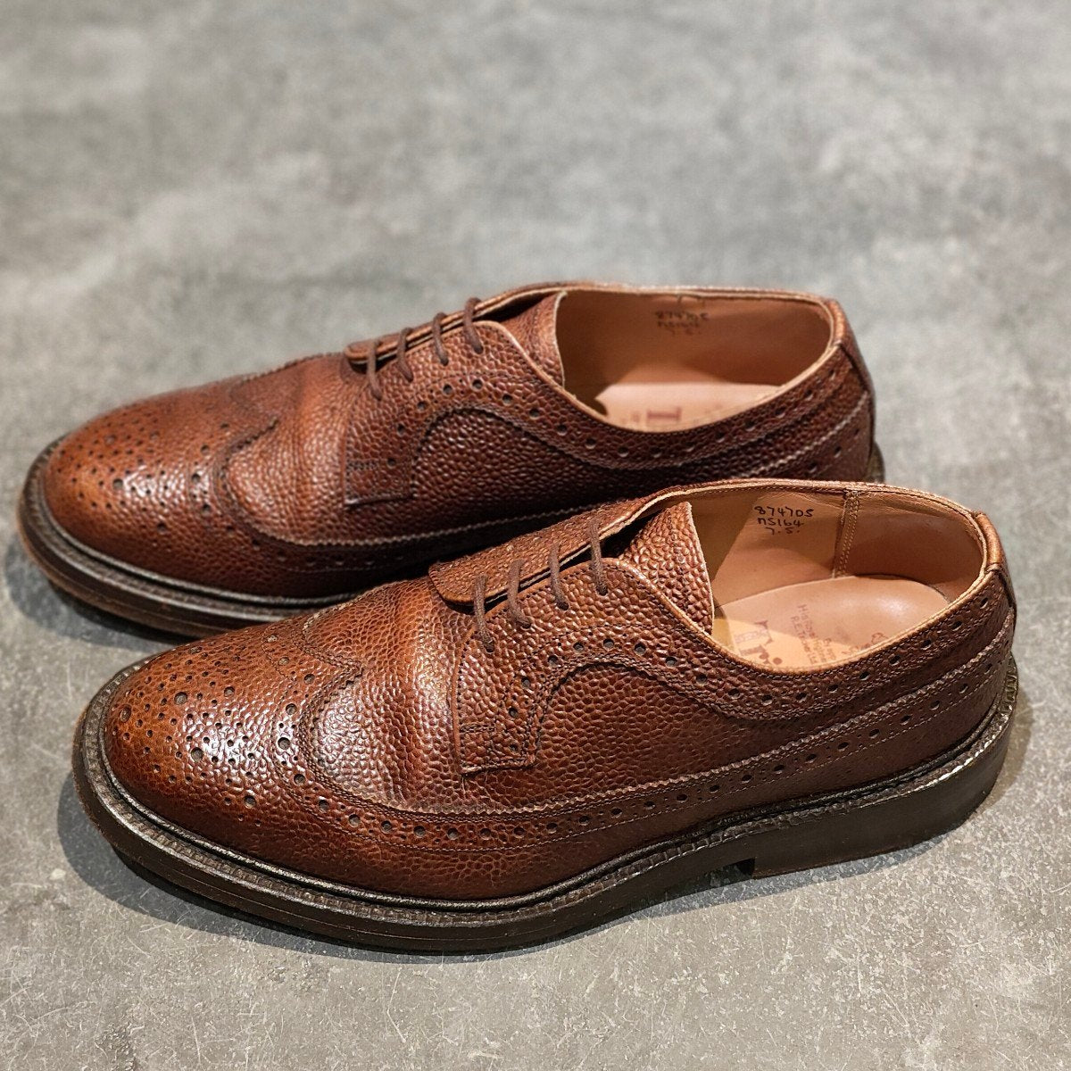 美品【Tricker's】トリッカーズ M5164 ロングウイングチップ ブラウン