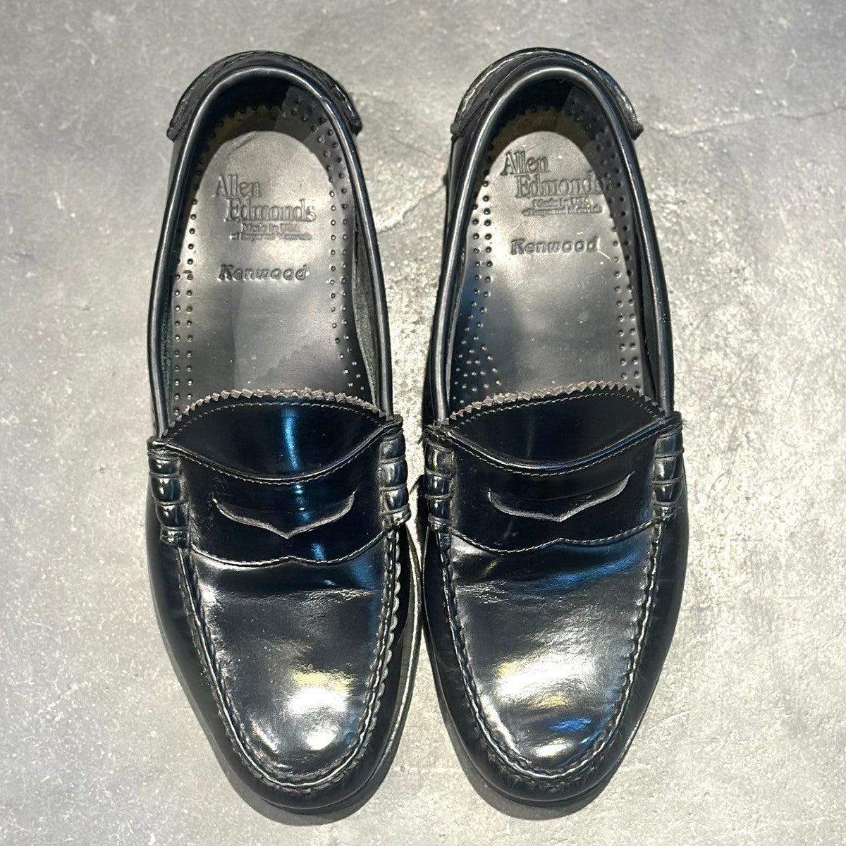 美品【Allen Edmonds】アレンエドモンズ ケンウッド コインローファー カーフ ブラック サイズ UK8