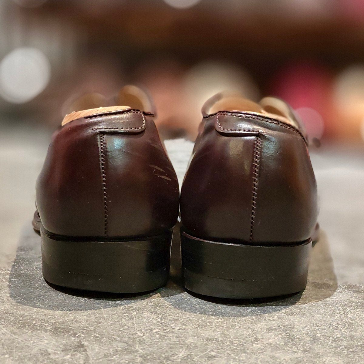 美品【ALDEN】オールデン 54321 Vチップ コードバン ダークバーガンディ US8.5D モディファイドラスト 参考定価￥217,800-