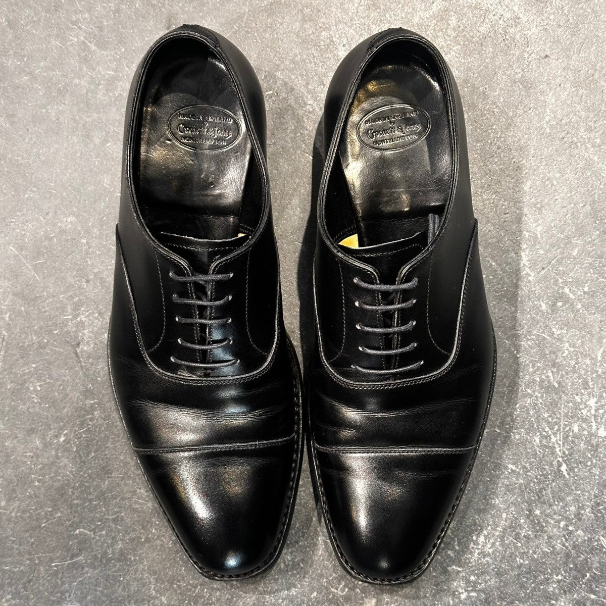 美品【CROCKETT&JONES】クロケット&ジョーンズ ストレートチップ オードリー3 カーフ ブラック サイズ UK6.5E 367ラスト