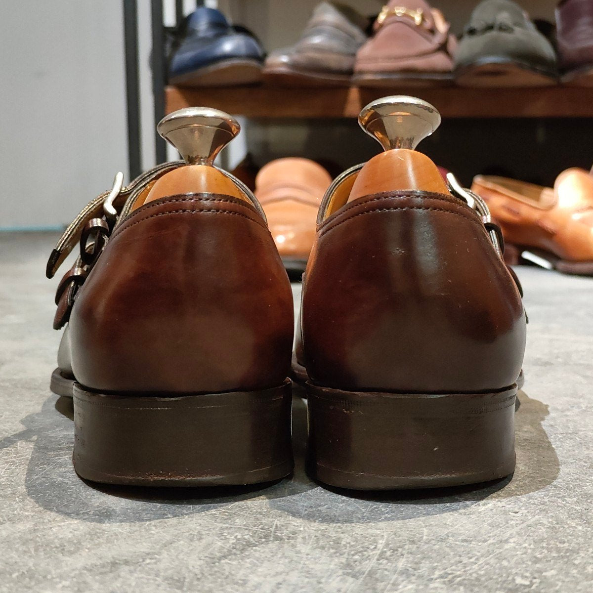 美品【JOHN LOBB】ジョンロブ チャペル ダブルモンク ミュージアムカーフ ダークブラウン サイズUK6.5E 8000ラスト