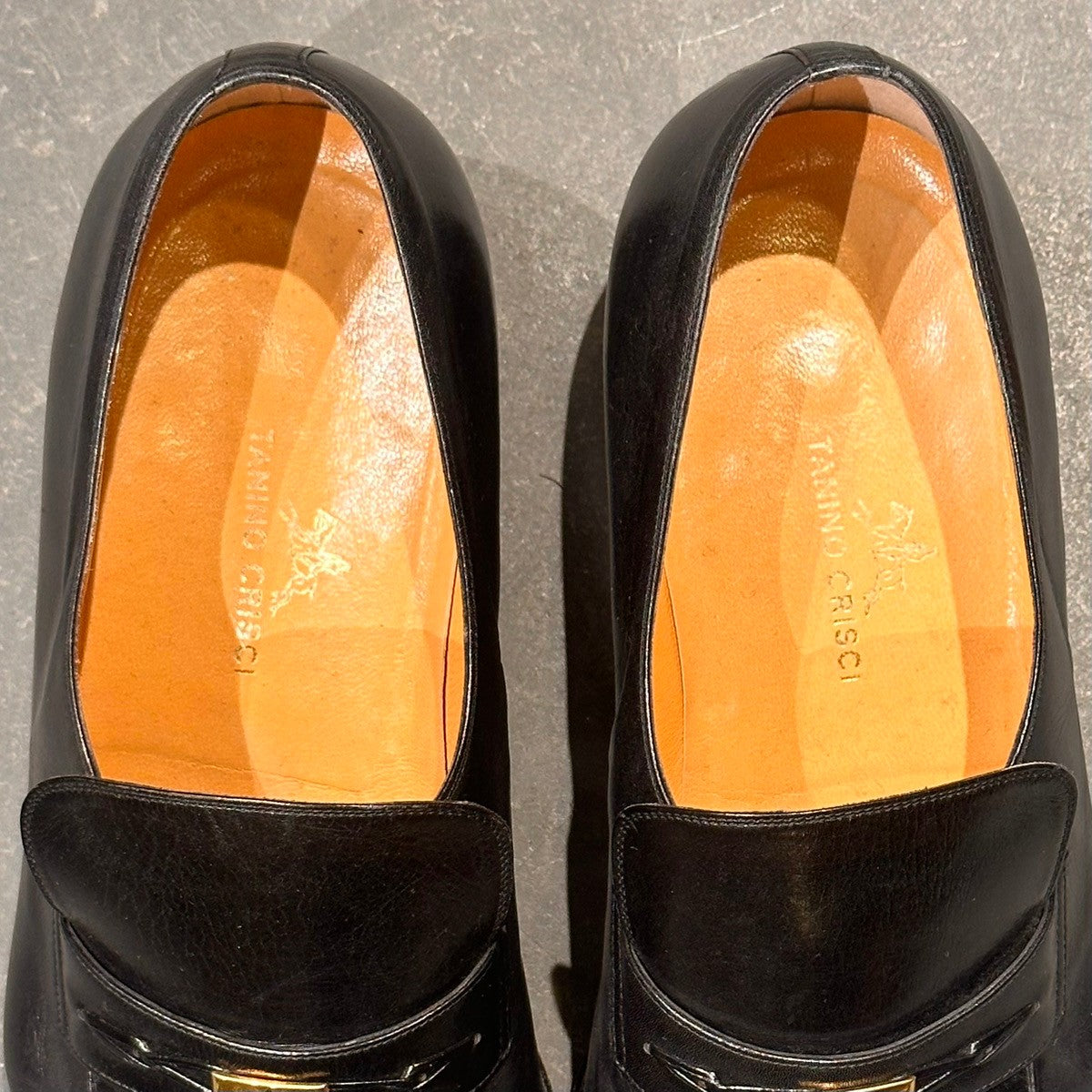 【TANINO CRISCI】タニノクリスチー 106983 スクエアトゥ ローファ― ブラック サイズUK7.5