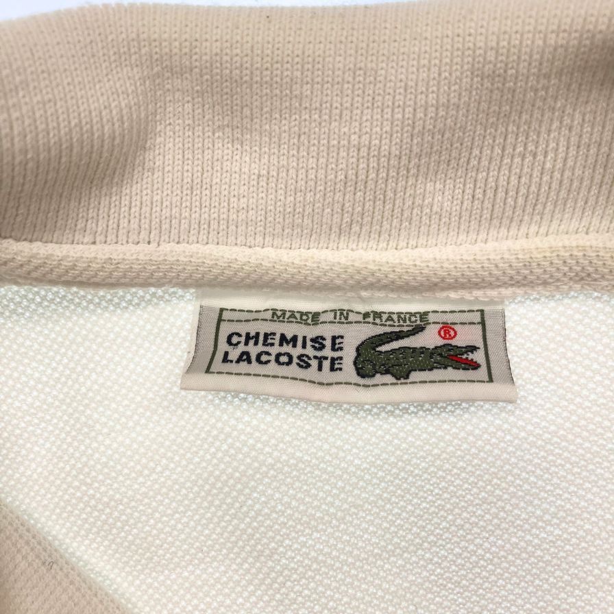 【LACOSTE】ラコステ 70年代後期 フレラコ ポロシャツ フランス製 ホワイト サイズ 4程度