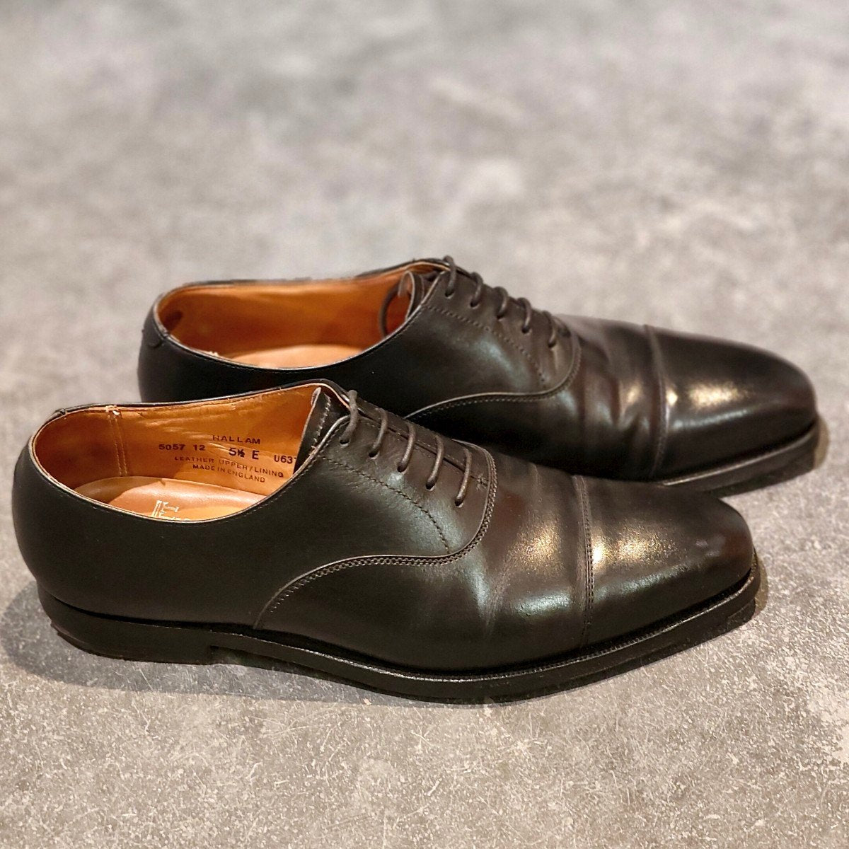 【CROCKETT & JONES】クロケット&ジョーンズ ハラム ストレートチップ カーフ ブラック サイズUK5.5E 348ラスト