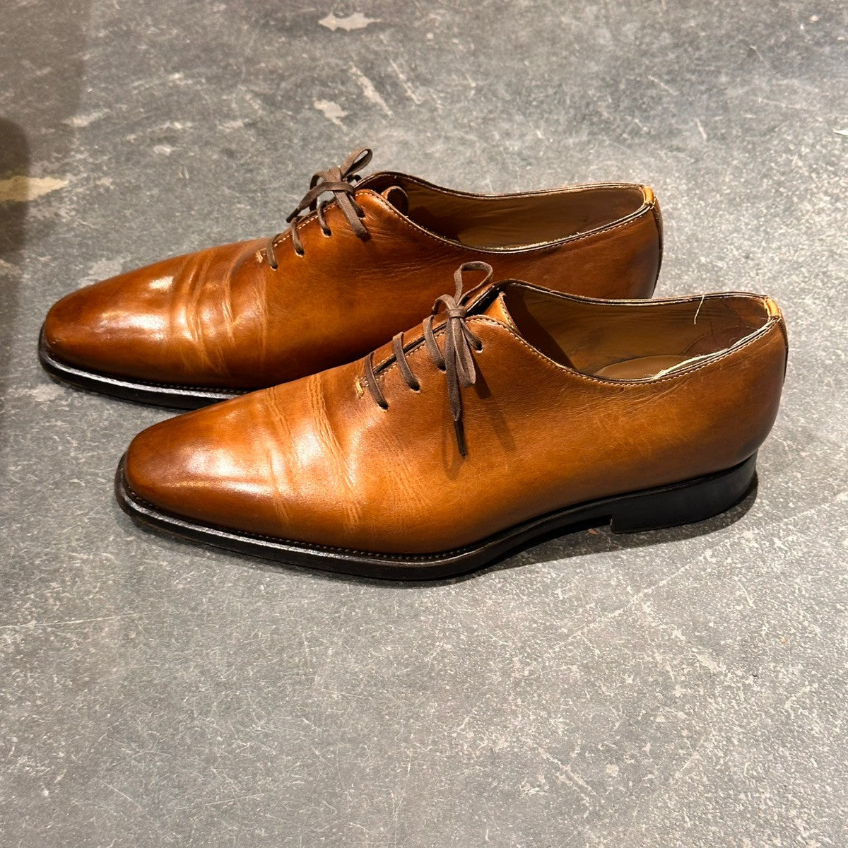 【Stefano Branchini】ステファノブランキーニ 4707 ホールカット プレーントゥ カーフ ブラウン サイズUK6