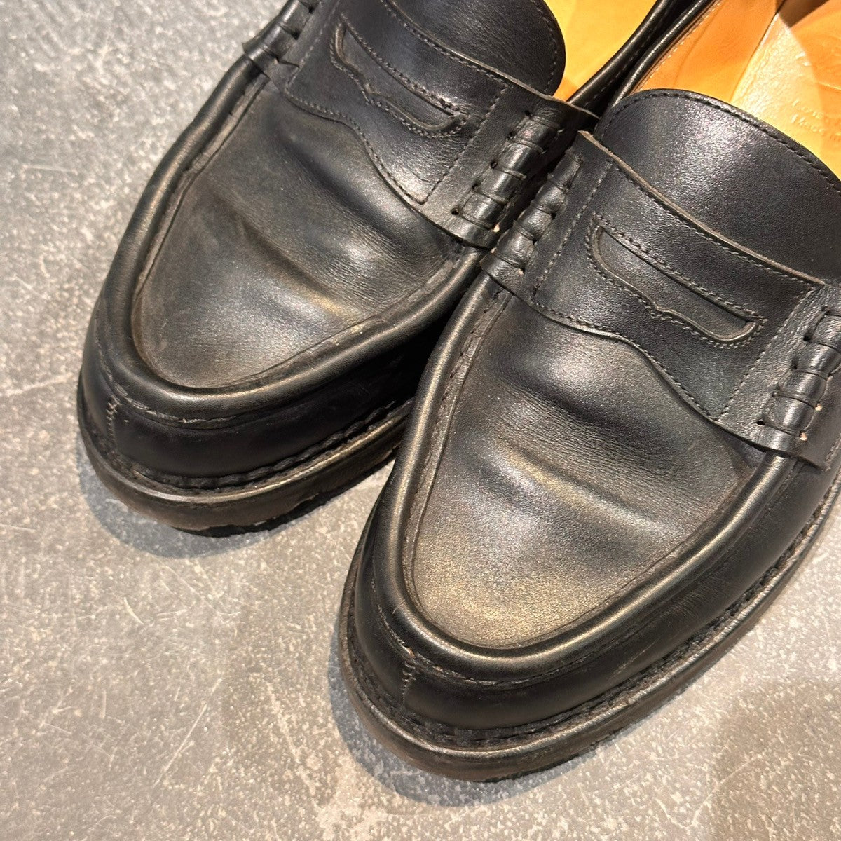 美品【PARABOOT】パラブーツ ランス ローファー リスレザー ブラック サイズUK6
