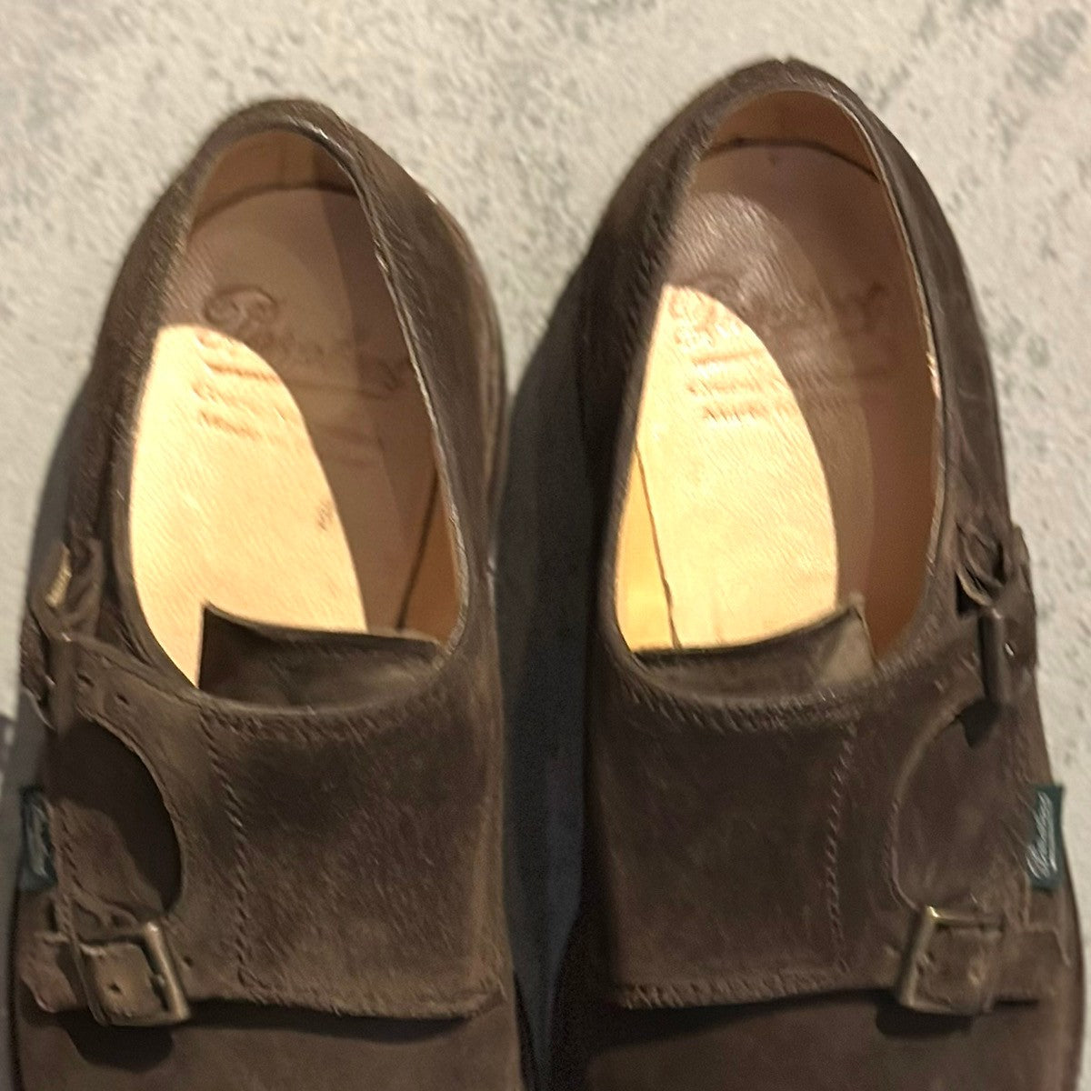 美品【Paraboot】パラブーツ ウィリアム ダブルモンクストラップ スエード ブラウン サイズ7.5