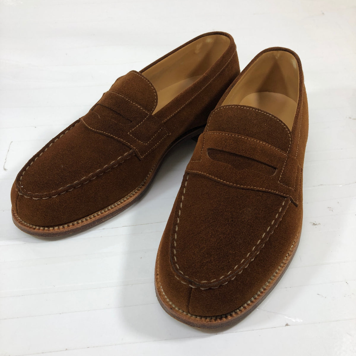 【J.M.WESTON】ジェイエムウエストン 180 スエード シグニチャーローファー ブラウン サイズ5D メンズ J.M.WESTON