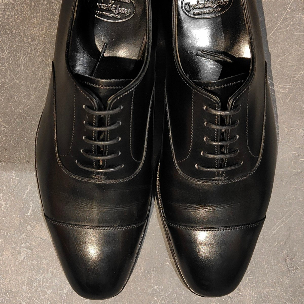 【CROCKETT&JONES AUDLEY】クロケット&ジョーンズ オードリー ストレートチップ カーフ ブラック サイズUK6.5E 377ラスト