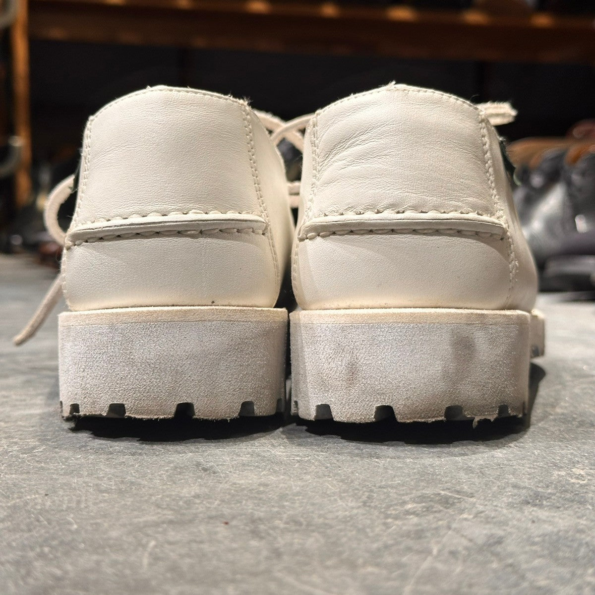 【PARABOOT】パラブーツ 1018 アーペントル別注 デッキシューズ カーフ ホワイト サイズUK6
