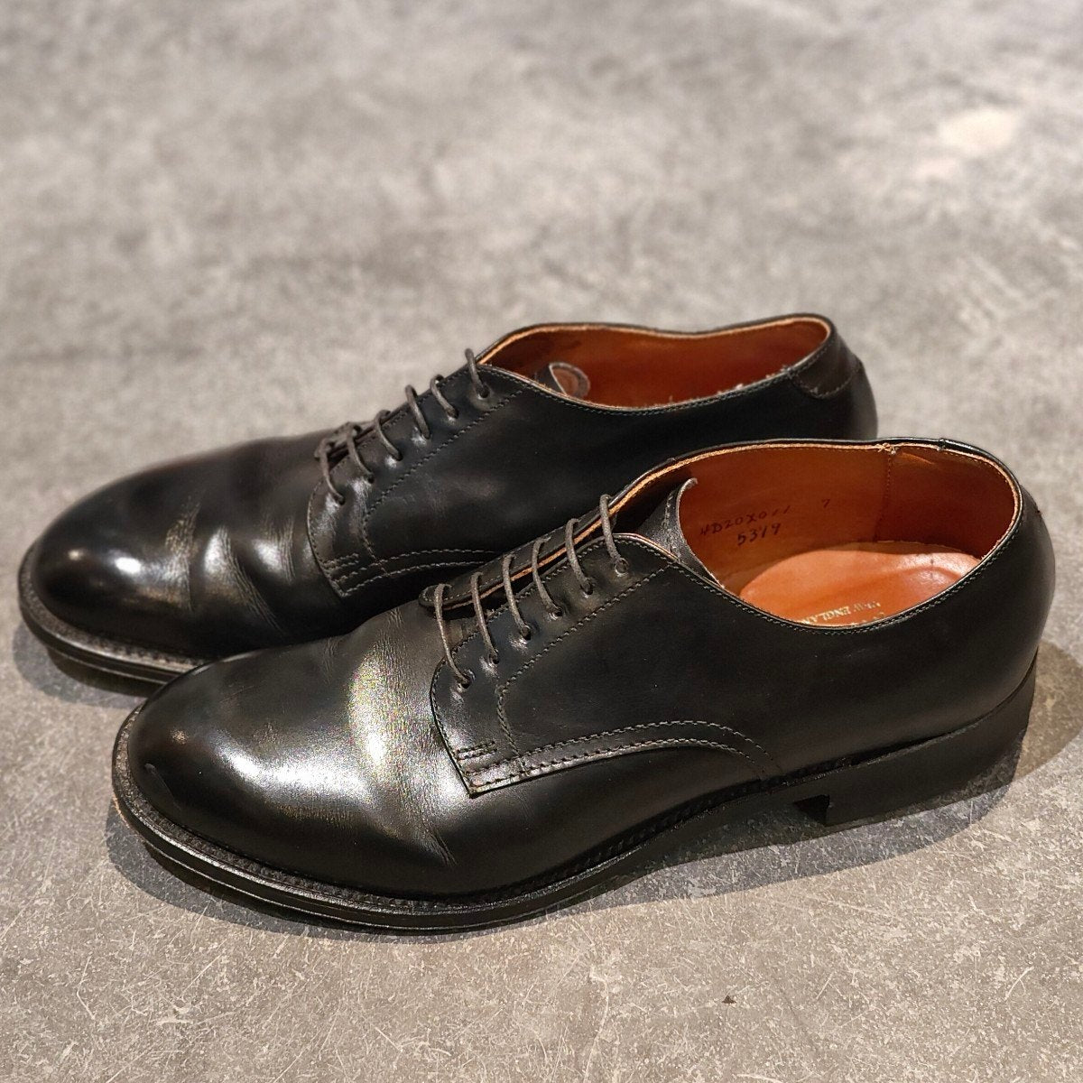 極美品【ALDEN】オールデン アナトミカ別注 5379 プレーントゥ モディファイドラスト ブラック カーフ サイズUS7D モディファイドラスト