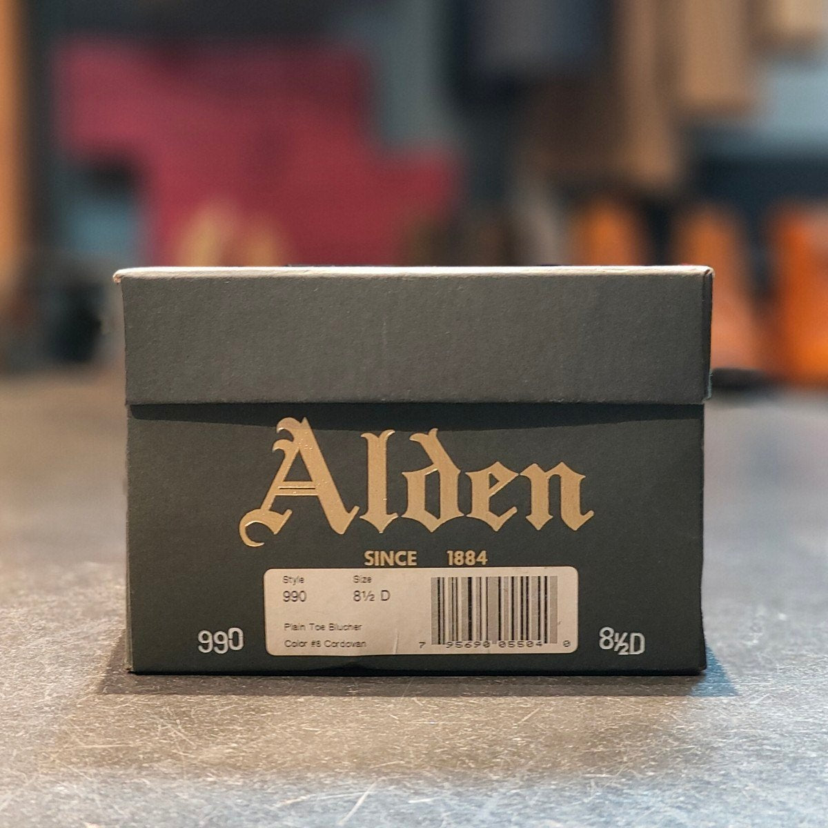 極美品 【ALDEN】オールデン 990 プレーントゥ コードバン ダークバーガンディ サイズ US8.5D バリーラスト 参考定価￥211,200-