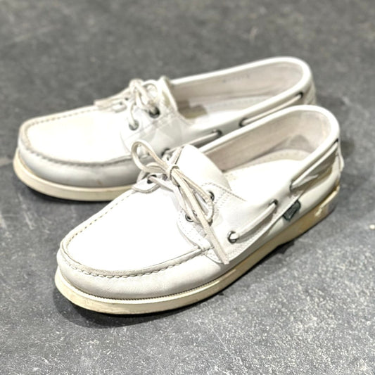 美品【PARABOOT】パラブーツ バース デッキシューズ カーフ ホワイト サイズ5.5