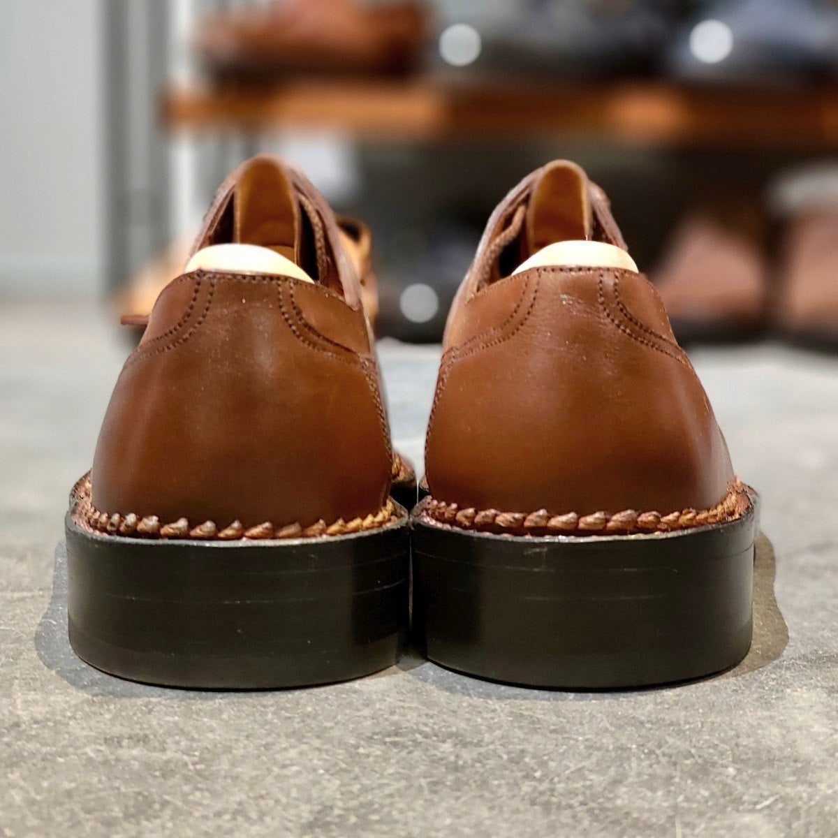 使用数回【J.M.WESTON】ジェイエムウエストン 677 ハントダービー Uチップ ロシアンカーフ タンブラウン サイズ UK7.5D 32ラスト 参考定価¥495,000-