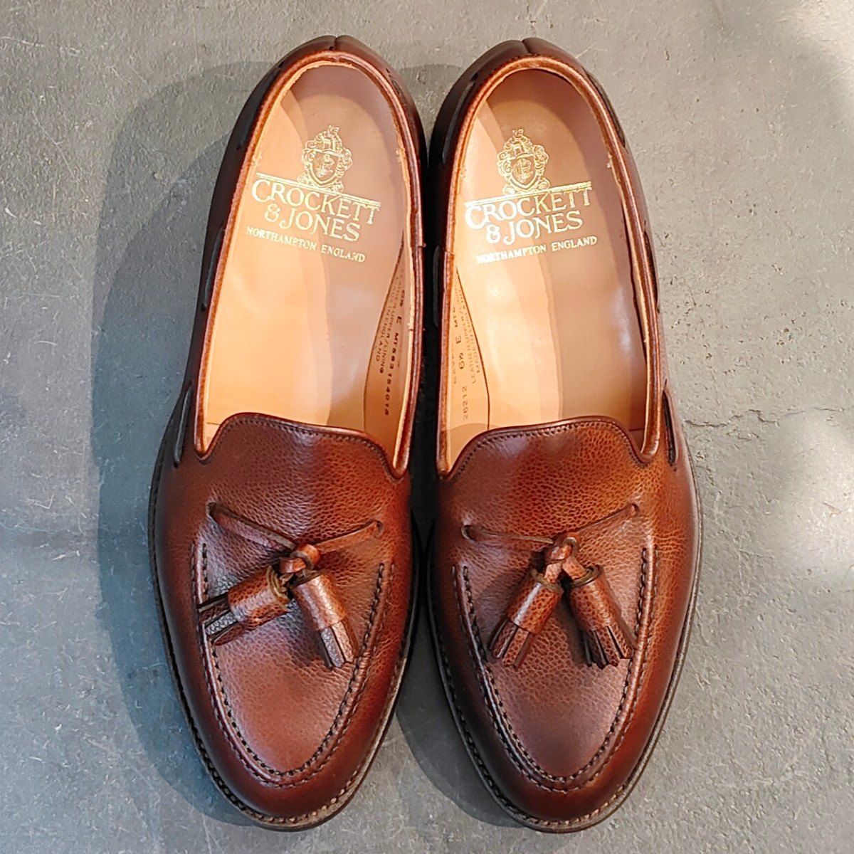 新品未使用 【CROCKETT&JONES】クロケット&ジョーンズ キャベンディッシュ3 タッセルローファー グレインレザー ブラウン サイズ  UK6.5E 375ラスト 定価￥126,500-