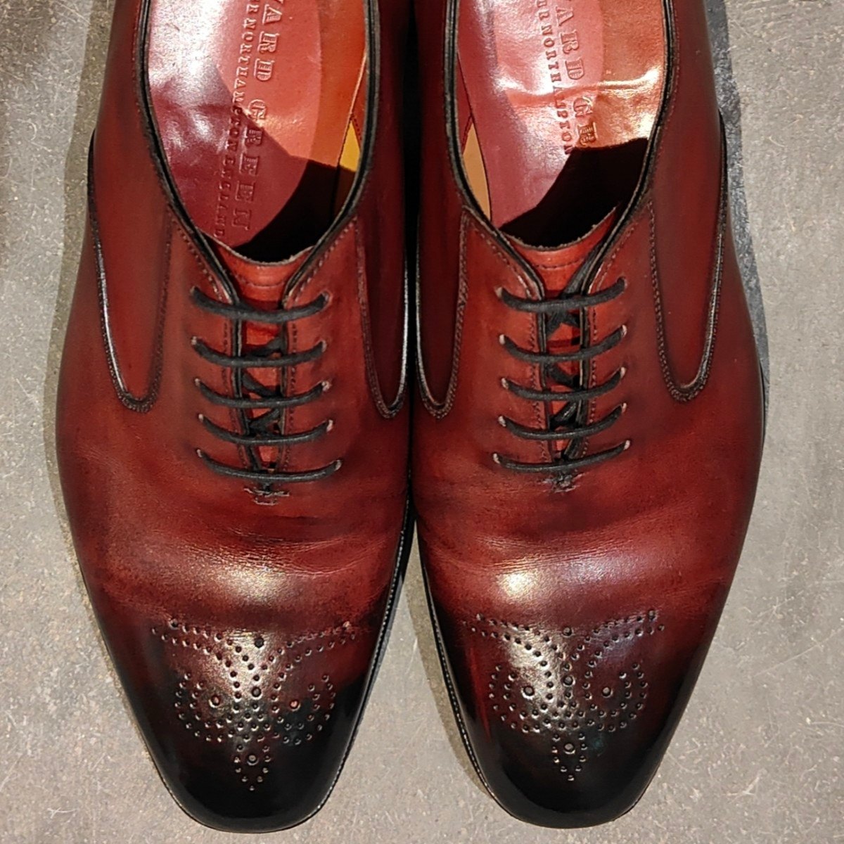 美品【EDWARD GREEN】エドワードグリーン ラドブローク 新宿伊勢丹別注オーダー品 ホールカット バーガンディ サイズ UK6E 808ラスト