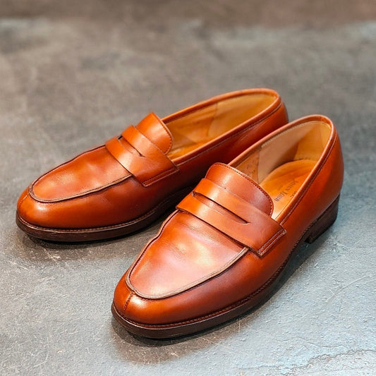 希少 【JOHN LOBB】ジョンロブ キャンパス PARISロゴ ローファー カーフ BROWN サイズ UK6.5E 315ラスト