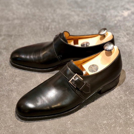 希少 使用数回【JOHN LOBB】ジョンロブ マッタ 旧ボノーラ製 シングルモンクストラップ カーフ ブラック サイズ UK6.5E 470ラスト