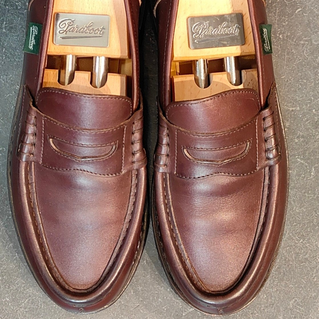 使用数回【Paraboot】パラブーツ ランス コインローファー リスレザー カフェ サイズUK7.5 定価￥94,600-