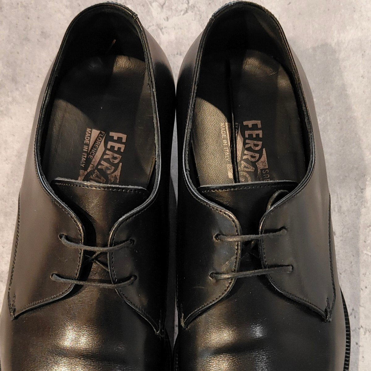 極美品【Salvatore Ferragamo】サルヴァトーレフェラガモ 48022 プレーントゥ カーフ ブラック サイズUK6.5EE
