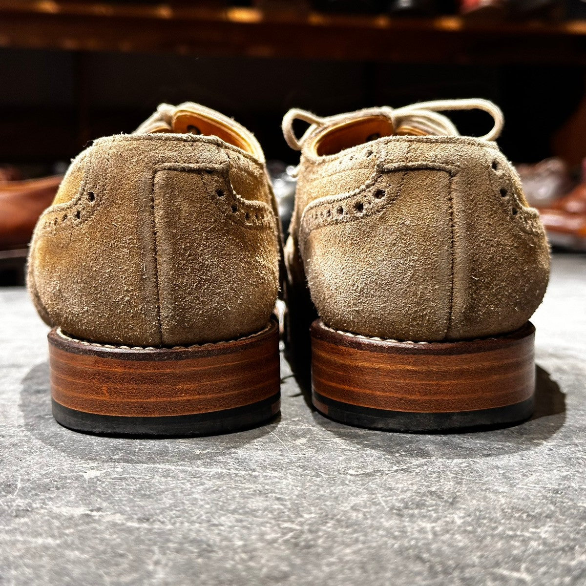 【CROCKETT&JONES】クロケット＆ジョーンズ タイン ウイングチップ スエード ベージュ サイズUK6E 200ラスト