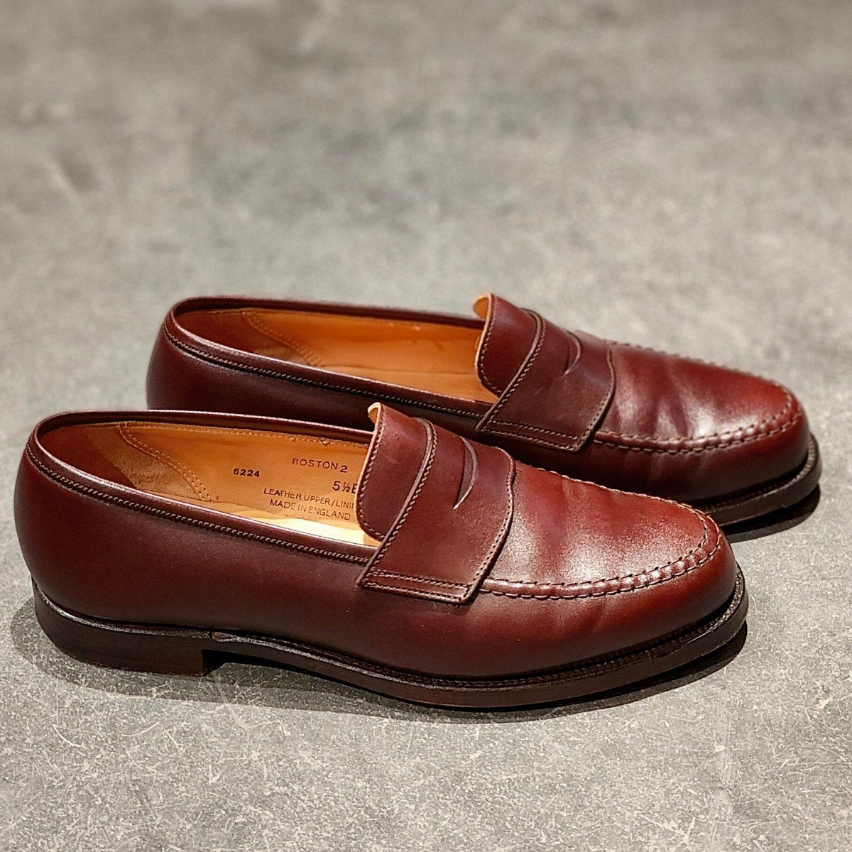 使用数回【Crockett&Jones】クロケット&ジョーンズ ボストン2 ローファー カーフ ダークブラウン サイズUK5.5E 376ラスト 参考定価￥127,600-