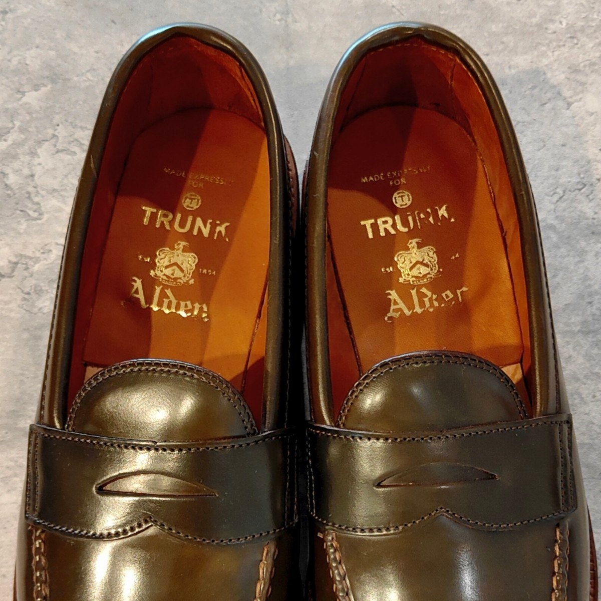 希少 未使用【ALDEN】オールデン TRUNK別注  6717 ペニーローファー コードバン シガー サイズ US11D バンラスト
